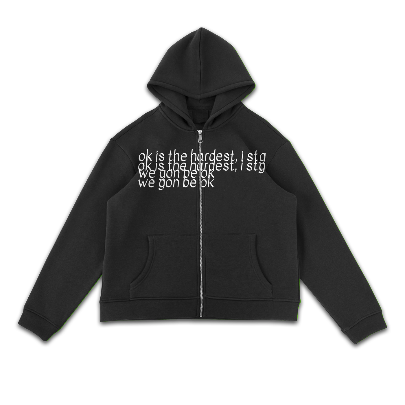 Black "Ok" Zipup