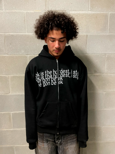 Black "Ok" Zipup